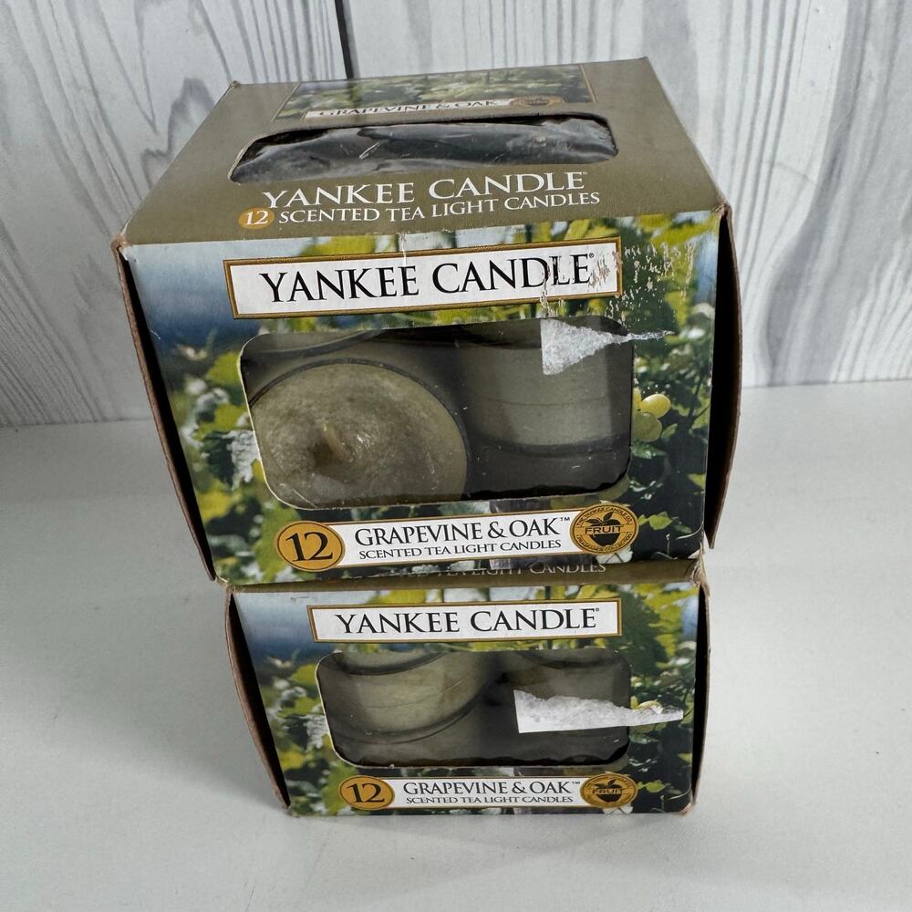 Yankee Candle “GRAPEVINE & OAK 21 Scented Tea Lights Retired Rare